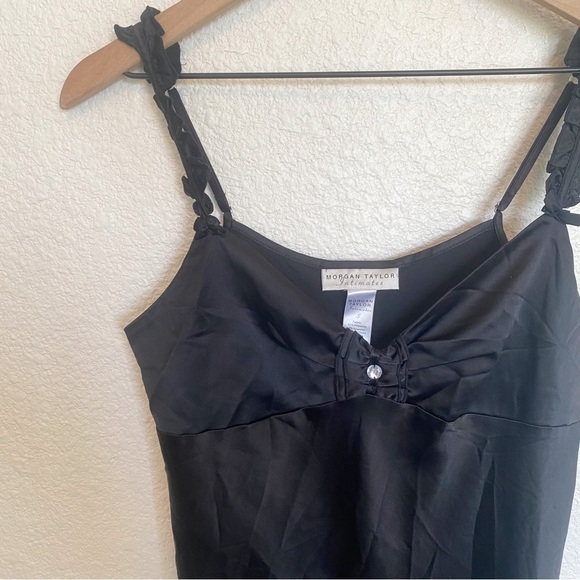 Vintage Morgan Taylor Small Slip Dress Nightgown Lingerie Black - Picture 2 of 16
